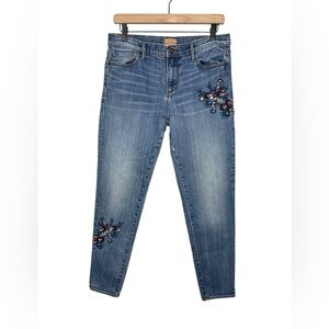 Driftwood Beau Floral Embroidered Skinny Jeans Size 28